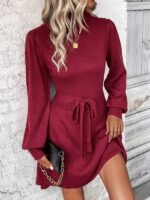 Rochie Scurta Tricotata Petrina Grena - imagine 4