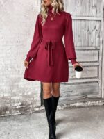 Rochie Scurta Tricotata Petrina Grena - imagine 3