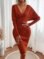 Rochie Scurta Tricotata Sandor Maro Cu Decolteu - imagine 3