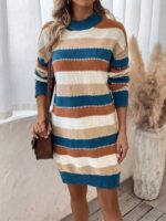 Rochie Midi Tricotata Romena Multicolora