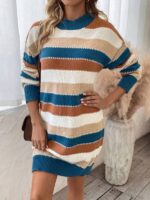 Rochie Midi Tricotata Romena Multicolora - imagine 3