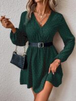 Rochie Scurta Mesina Verde Cu Imprimeu Negru