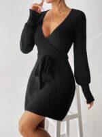 Rochie Scurta Tricotata Samanta Neagra