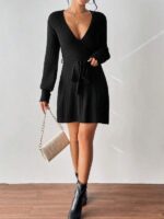 Rochie Scurta Tricotata Samanta Neagra - imagine 5