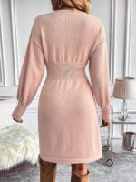Rochie Scurta Tricotata Alfrid Roz - imagine 2