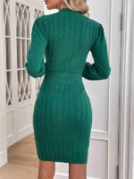 Rochie Scurta Tricotata Emilla Turcoaz - imagine 2