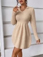 Rochie Scurta Tricotata Lusia Bej