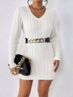 Rochie Scurta Tricotata Marika Alba