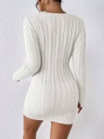 Rochie Scurta Tricotata Marika Alba - imagine 2