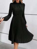 Rochie Midi Marck Neagra Plisata