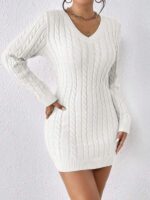 Rochie Scurta Tricotata Marika Alba - imagine 3