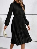 Rochie Midi Marck Neagra Plisata - imagine 3