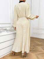 Rochie Lunga Mullen Crem Cu Buline Negre - imagine 2