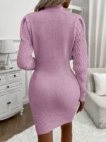 Rochie Scurta Tricotata Othelia Lila - imagine 2