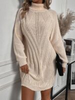 Rochie Scurta Tricotata Elida Bej