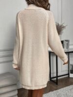 Rochie Scurta Tricotata Elida Bej - imagine 2