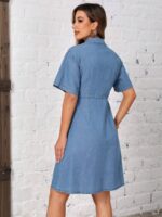 Rochie Scurta Izabel Denim Cu Nasturi - imagine 2