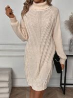 Rochie Scurta Tricotata Elida Bej - imagine 4
