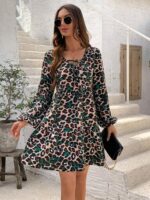 Rochie Scurta Loredana Multicolora Cu Model Animal Print - imagine 3