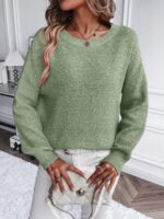 Pulover Tricotat Maxina Verde - imagine 4