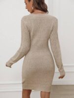 Rochie Scurta Tricotata Lotty Bej - imagine 2