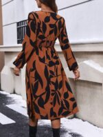 Rochie Midi Zikiya Maro Cu Imprimeu Negru - imagine 2