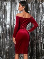 Rochie Midi Wendy Rosie Cu Umerii Goi - imagine 2
