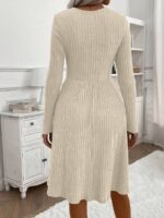 Rochie Midi Jeimy Alba cu Decolteu in V - imagine 2