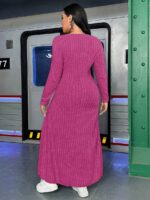 Rochie Lunga Fadime Roz - Marimi Mari - imagine 2