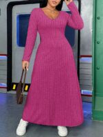 Rochie Lunga Fadime Roz - Marimi Mari