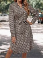 Rochie Midi Gianesa Maro cu Print Geometric