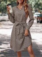Rochie Midi Gianesa Maro cu Print Geometric - imagine 4