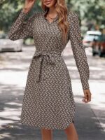 Rochie Midi Gianesa Maro cu Print Geometric - imagine 3