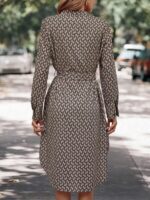 Rochie Midi Gianesa Maro cu Print Geometric - imagine 2