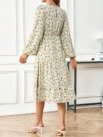 Rochie Midi Feride Alba Cu Imprimeu Floral Multicolor - imagine 2