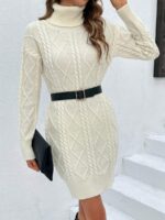 Rochie Scurta Tricotata Dalima Crem