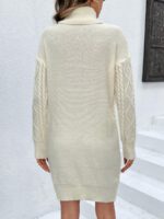 Rochie Scurta Tricotata Dalima Crem - imagine 2
