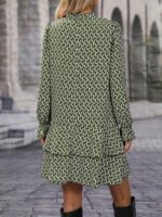 Rochie Scurta Elaia Cu Imprimeu Geometric Alb - imagine 2