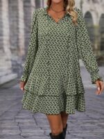 Rochie Scurta Elaia Cu Imprimeu Geometric Alb - imagine 4