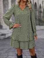 Rochie Scurta Elaia Cu Imprimeu Geometric Alb - imagine 5