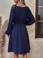 Rochie Scurta Felicia Bleumarin Cu Maneci Bufante - imagine 2