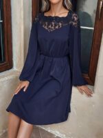 Rochie Scurta Felicia Bleumarin Cu Maneci Bufante - imagine 5