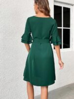 Rochie Scurta Marimar Verde Cu Cordon - imagine 2