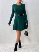 Rochie Scurta Elma Verde Inchis - imagine 5