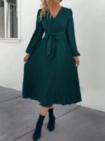 Rochie Midi Elisha Verde - imagine 4