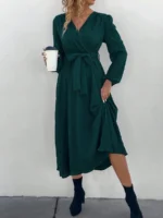 Rochie Midi Elisha Verde - imagine 5