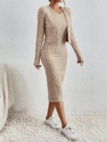 Compleu cu Rochie Beryl Maro