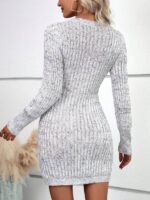 Rochie Scurta Tricotata Azoia Gri - imagine 2