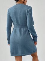 Rochie Tricotata Scurta Magdalena Albastra - imagine 2