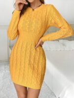 Rochie Scurta Tricotata Maika Galbena - imagine 5